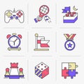 Creative Flat line icon set