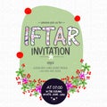 Creative floral design decorated invitation for holy month of Muslim community Ramadan Kareem Iftar Party celebration Royalty Free Stock Photo