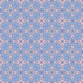 Creative floral geometry seamless vector tile pattern. Abstract flower repeating tiling wallpaper.