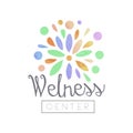 Creative floral logo design for spa center, beauty salon or yoga studio. Watercolor decorative ornament. Wellness and Royalty Free Stock Photo