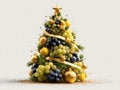 Creative food illustrations, stacking delicious grape into a Christmas tree Royalty Free Stock Photo