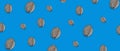 Creative food layout. Walnut on blue background top view copy space. The concept of food, healthy food, nuts, healthy fats. Walnut
