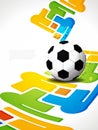 Creative football background with colorful modern
