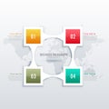 creative four steps infographic template for business presentation or workflow diagrams