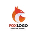 Colorful fox circle logo vector