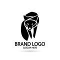 Creative fox Animal Modern Simple Silhouette Design Concept logo set. Vector Illustration Royalty Free Stock Photo