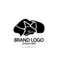 Creative fox Animal Modern Simple Silhouette Design Concept logo set. Vector Illustration Royalty Free Stock Photo