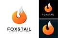 Creative fox tail logo design, modern simple fox tail in style fire logo concept, vector template icon Royalty Free Stock Photo