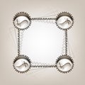 Creative frame. Frame in trendy minimalistic geometric style. Frame in grunge style for creative design