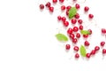 Creative fresh cherry pattern background with copy space. Food concept.  Top view. Royalty Free Stock Photo