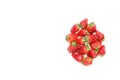 Creative fresh strawberries pattern background with copy space. Food concept. Top view.