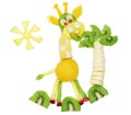 Creative fruit child dessert giraffe form Royalty Free Stock Photo