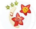 Creative fruit child dessert moon and stars form