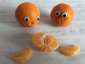 Creative fruit concept, googly eyed oranges Royalty Free Stock Photo