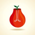 Creative fruit idea with bulb icon