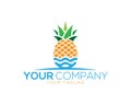 Creative Fruit Pineapple Juicy And Pools Logo