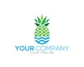 Creative Fruit Pineapple Juicy And Pools Logo