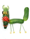 Creative funny vegetable snack with cucumber