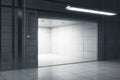 Creative garage with opened door side Royalty Free Stock Photo