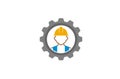 Creative Gear Helmet Worker Contractor Logo