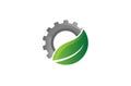 Creative Gear Leaf Agricultural technology Logo Design Illustration