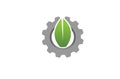 Creative Gear Leaf Agricultural technology Logo Design Illustration Royalty Free Stock Photo