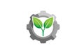 Creative Gear Leaf Agricultural technology Logo Design Illustration Royalty Free Stock Photo