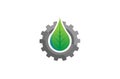 Creative Gear Leaf Agricultural technology Logo Design Illustration