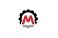 Creative Gear M letter Logo Design Illustration