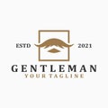 Gentleman logo design, Mustache logo design