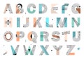 Creative geometric Alphabet. Postmodernist design