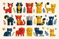 Creative Geometric Animal Collage Featuring African Wildlife in a Modern Art Styl Royalty Free Stock Photo