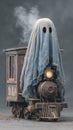 Creative ghost train model with spooky design Royalty Free Stock Photo
