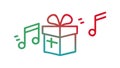 Creative Gift Box with Plus Sign & Music Notes, vector design Generative AI Royalty Free Stock Photo