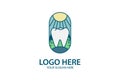 Creative glass nature tooth dental clinic and sun logo design