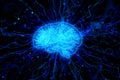 Creative blue brain wallpaper Royalty Free Stock Photo