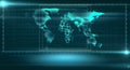 Creative glowing map on virtual screen Royalty Free Stock Photo