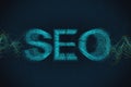 Creative glowing seo hologram sign