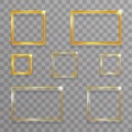 Creative golden art frame geometric gold abstract decoration template design template transparent background vector