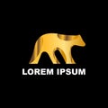 Creative golden bear logo icon design Royalty Free Stock Photo