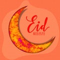 Creative Golden Crescent Moon with Splash on orange background for Holy Festival of Muslim Community, Eid Mubarak Royalty Free Stock Photo