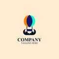 Creative Hot Air Balloon Company Logo Vector Design Royalty Free Stock Photo