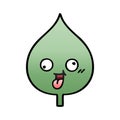 A creative gradient shaded cartoon expressional leaf Royalty Free Stock Photo
