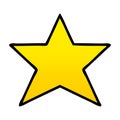 A creative gradient shaded cartoon gold star