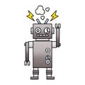 A creative gradient shaded cartoon malfunctioning robot