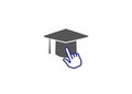 Creative Graduation Hat Hand Click Logo