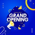 Creative grand opening soon blue banner design Royalty Free Stock Photo