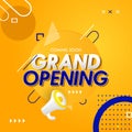 Creative grand opening soon yellow banner design Royalty Free Stock Photo