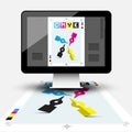 Creative Graphic Design with CMYK Print Document