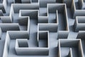 Creative gray maze background. Solution, way out and challenge concept.